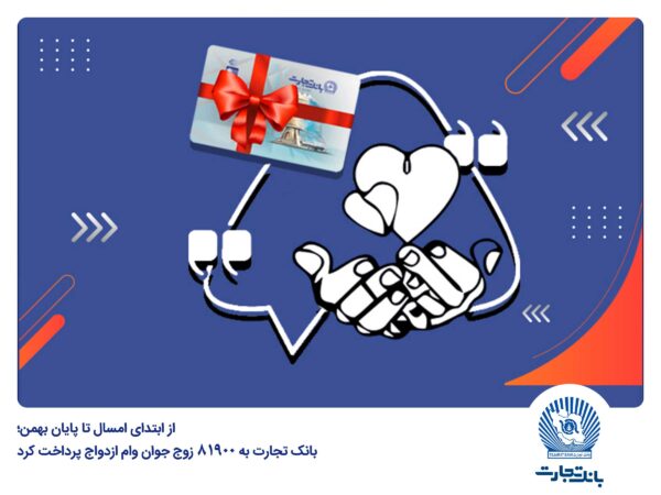 بانک تجارت به ۸۱۹۰۰ زوج جوان وام ازدواج پرداخت کرد بانک تجارت به ۸۱۹۰۰ زوج جوان وام ازدواج پرداخت کرد