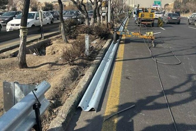 نوسازی و افزایش ایمنی گاردریلهای بزرگراه شهید همت نوسازی و افزایش ایمنی گاردریلهای بزرگراه شهید همت