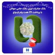 بانک صادرات ایران، بانک حامی جوانان با پرداخت ۳۴ همت وام ازدواج